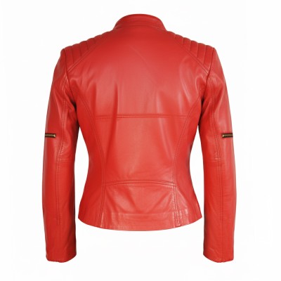 Multi-position leather jacket with double zipper