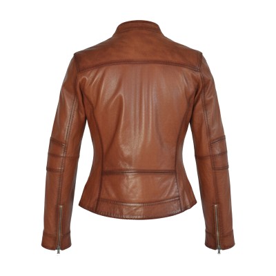 Leather jacket with zipper BISTRE