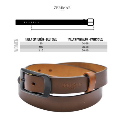 Leather belt 27 mm model MAREU