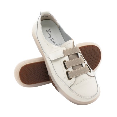Leather shoes with adjustable elastic closure BABY