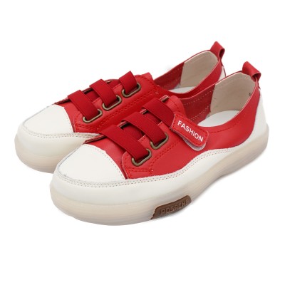 Leather shoes with adjustable elastic closure BABY