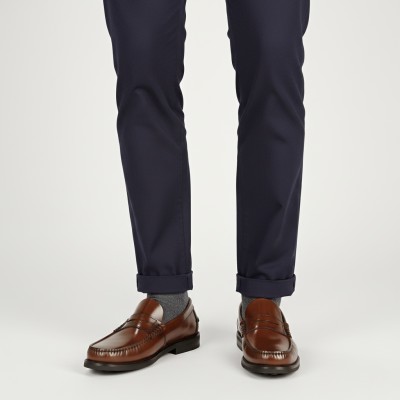 Burgundy natural leather loafers with PLUS size mask