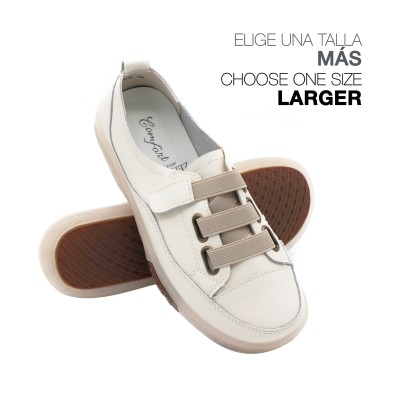 Leather shoes with adjustable elastic closure BABY