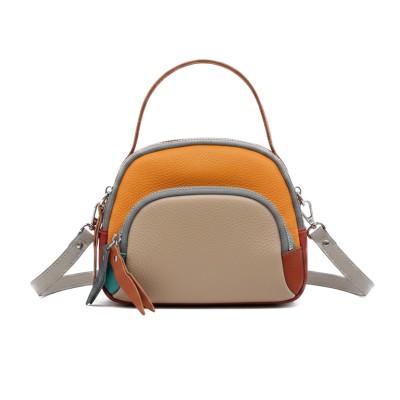 Leather handbag with double handles 18x16x8 cm FRUITS