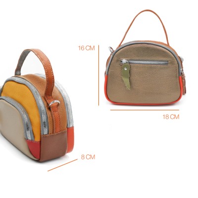 Leather handbag with double handles 18x16x8 cm FRUITS