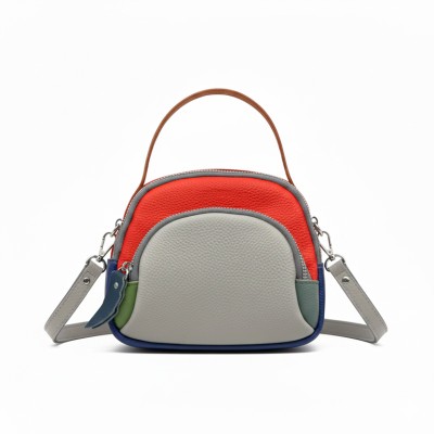 Leather handbag with double handles 18x16x8 cm FRUITS