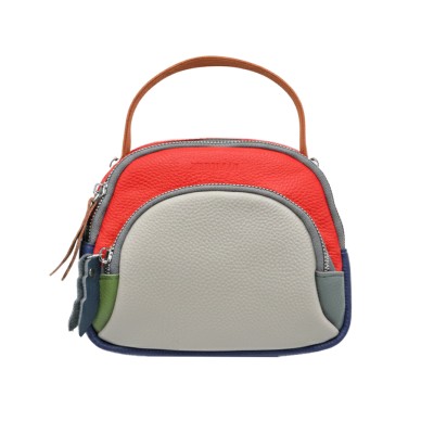 Leather handbag with double handles 18x16x8 cm FRUITS