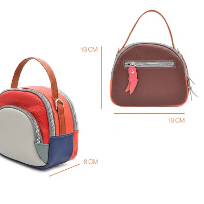 Leather handbag with double handles 18x16x8 cm FRUITS