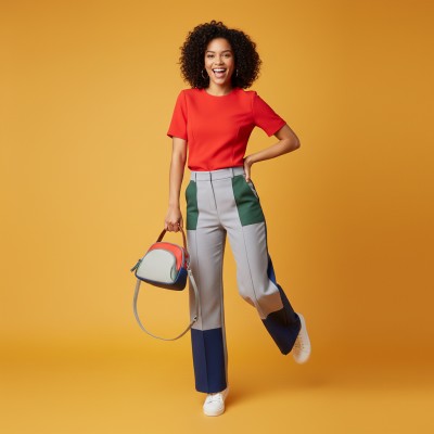 Leather handbag with double handles 18x16x8 cm FRUITS