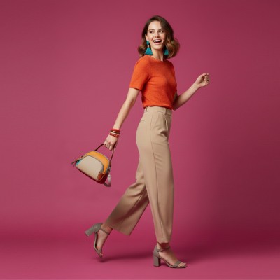 Leather handbag with double handles 18x16x8 cm FRUITS