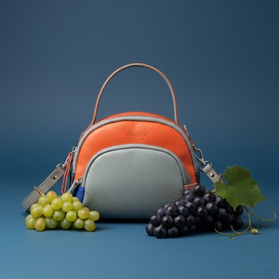Leather handbag with double handles 18x16x8 cm FRUITS