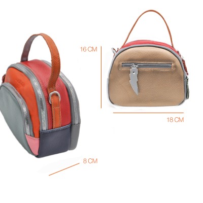 Leather handbag with double handles 18x16x8 cm FRUITS