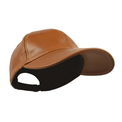 Leather baseball cap with adjustable closure