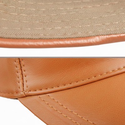 Leather baseball cap with adjustable closure