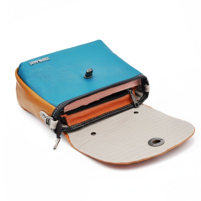 Double-handled leather handbag 19x15x7 cm DESTINY