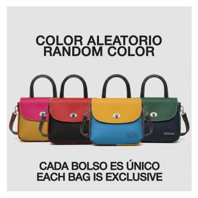 Double-handled leather handbag 19x15x7 cm DESTINY