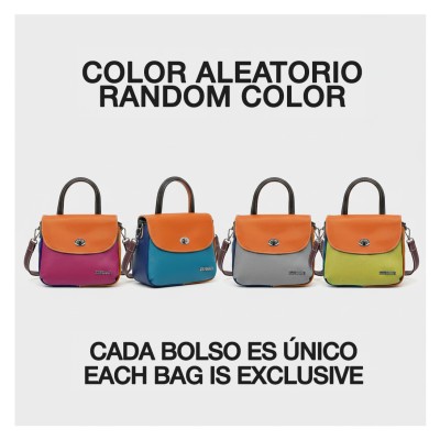 Double-handled leather handbag 19x15x7 cm ICONO