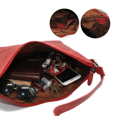 Braided leather shoulder bag 30x26x7 cm TRAMA