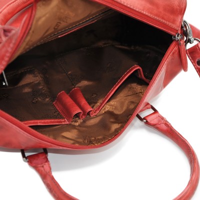 Braided leather handbag with double handles 23x29x10 cm TRAMA II