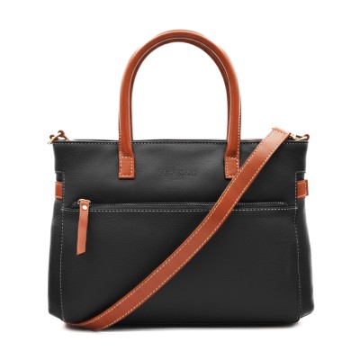 Leather handbag with double handles 28x22x9 cm DOUBLE