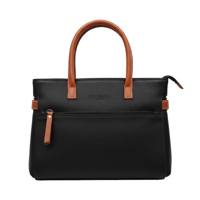 Leather handbag with double handles 28x22x9 cm DOUBLE