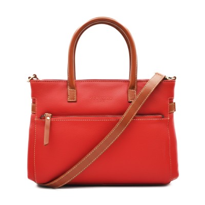 Leather handbag with double handles 28x22x9 cm DOUBLE