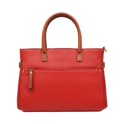 Leather handbag with double handles 28x22x9 cm DOUBLE