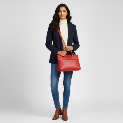 Leather handbag with double handles 28x22x9 cm DOUBLE