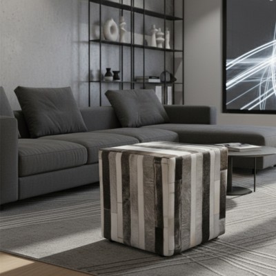 Cowhide Stool, 17x17, Entrance Stools, Foot Stools 2