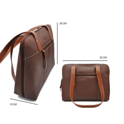 Leather shoulder bag 32x26x10 cm SHELL