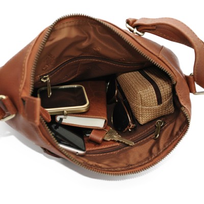 Leather crossbody bag 27x24x7 cm PUNO