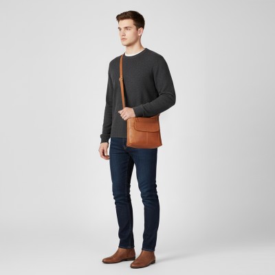 Leather crossbody bag 27x24x7 cm PUNO