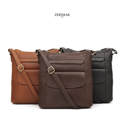 Leather crossbody bag 27x24x7 cm PUNO