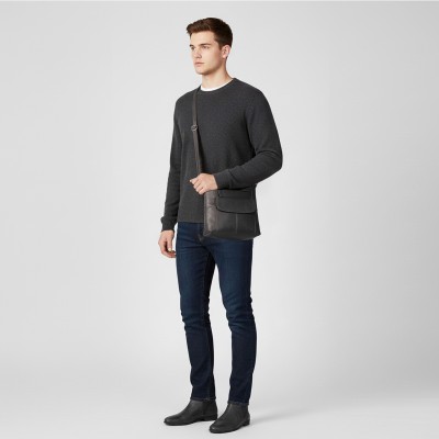 Leather crossbody bag 27x24x7 cm PUNO