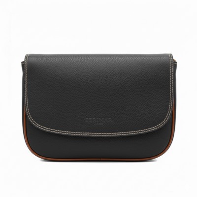 Leather crossbody bag 25x20x8 cm SHALE