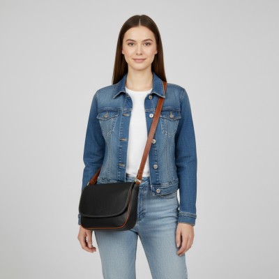 Leather crossbody bag 25x20x8 cm SHALE