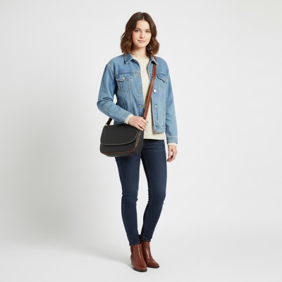 Leather crossbody bag 25x20x8 cm SHALE