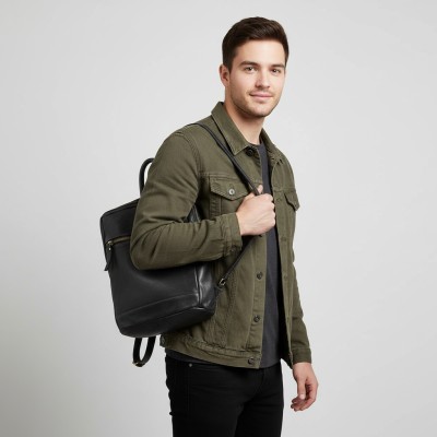 Natural leather backpack 26x23x8 cm ANGLE