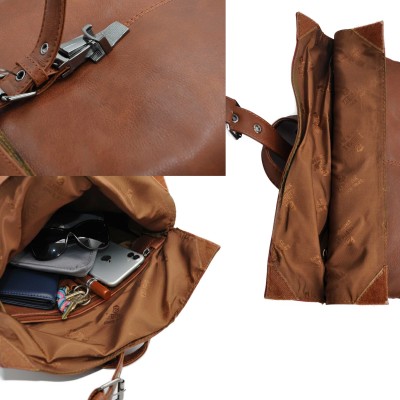 Natural leather backpack 30x27x9 cm ASPA