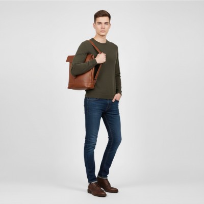 Natural leather backpack 30x27x9 cm ASPA