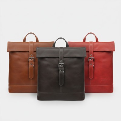 Natural leather backpack 30x27x9 cm ASPA