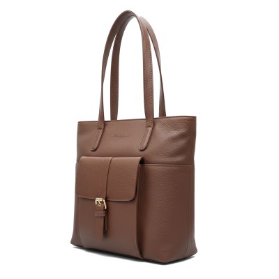 Leather shoulder bag 29x29x9 cm NYAMA