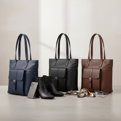 Leather shoulder bag 29x29x9 cm NYAMA