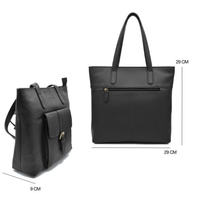 Leather shoulder bag 29x29x9 cm NYAMA