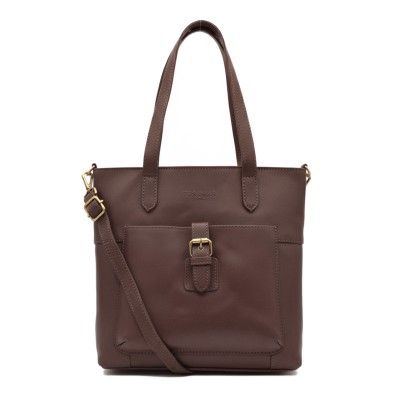 Leather handbag with double handles 26x26x9 cm DEAN