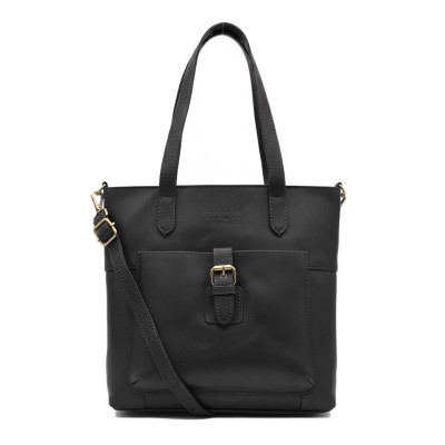 Leather handbag with double handles 26x26x9 cm DEAN