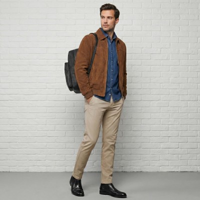 Natural leather backpack 30x23x15 cm JARBO