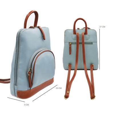 Natural leather backpack 27x25x9 cm EYES