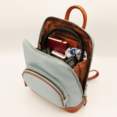 Natural leather backpack 27x25x9 cm EYES