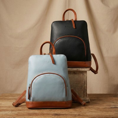 Natural leather backpack 27x25x9 cm EYES